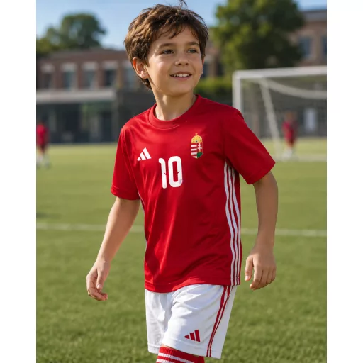 Adidas® Gyerek mez felső személyre szabható névvel és számmal - piros V1