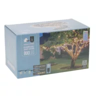   Hibrid 800 LED-es melegfehér napelemes fényfüzér - 40 óra vilégítás egy töltéssel  + USB újratölthető akkumulátorral, távirányítóval