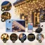 Hibrid Jégcsap fényfüzér 480 LED-es melegfehér, Usb-vel tölthető, napelemes fényfüzér távirányítóval 7,8 m