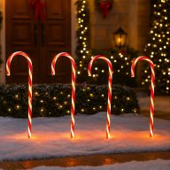   XL Kültéri Világító cukorbot, sétapálca 4db-os szett 75 cm IP44 ,Timer, 8 funkció