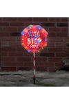 XXL Kültéri leszúrható Tábla "Santa Stop"  LED, 102 cm IP44 AA