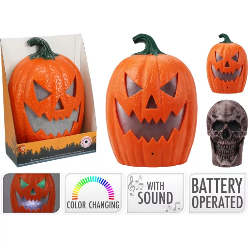 Szenzoros halloween figura RGB LED-del és hanggal, 30 cm 2 féle választható forma