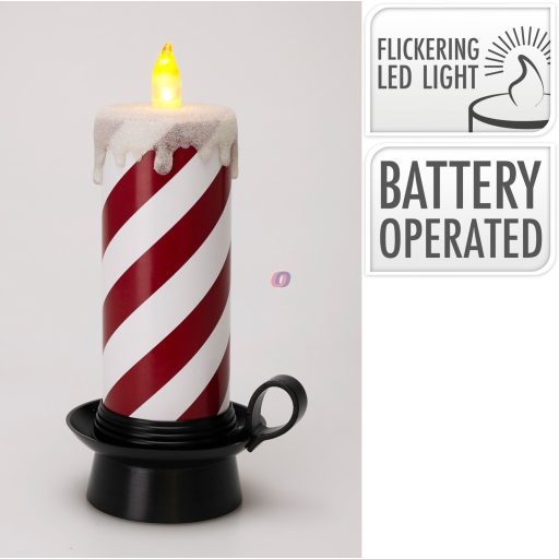 LED-es Cukorpálca Gyertya – Melegfehér, Pislákoló Fény 30 cm