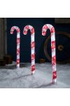 XL Kültéri leszúrható Candy cane nyalóka forma LED, 70 cm IP44, időzítős, elemes