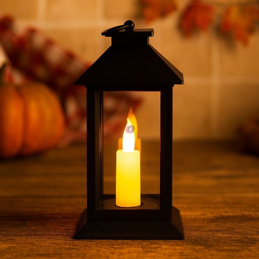 Entac Ledes Lámpás 17 cm LED világtással, elemes fekete