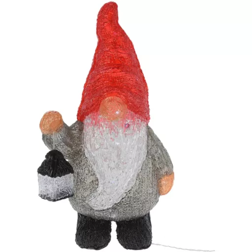Kültéri világító Manó figura 40 cm, 30 led, hidegfehér