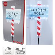   XL Kültéri leszúrható Tábla "North Pole" LED, 78 cm IP44 230V