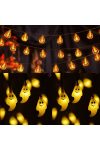 Halloweeni tökös, szellemes fényfüzér elemes 10 LED 1,2 m 2xAA 4 féle