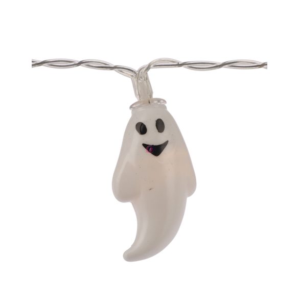 Halloweeni tökös, szellemes fényfüzér elemes 10 LED 1,2 m 2xAA 4 féle