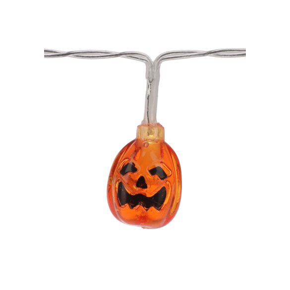 Halloweeni tökös, szellemes fényfüzér elemes 10 LED 1,2 m 2xAA 4 féle