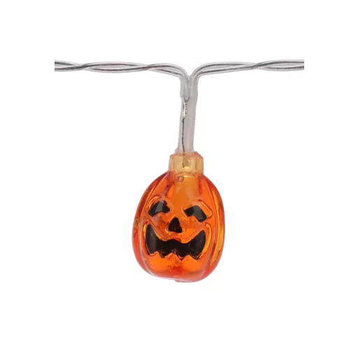 Halloweeni tökös, szellemes fényfüzér elemes 10 LED 1,2 m 2xAA 4 féle