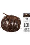 XL Exkluzív Világító rattan tök dekor 30 cm 20 led, melefgehér