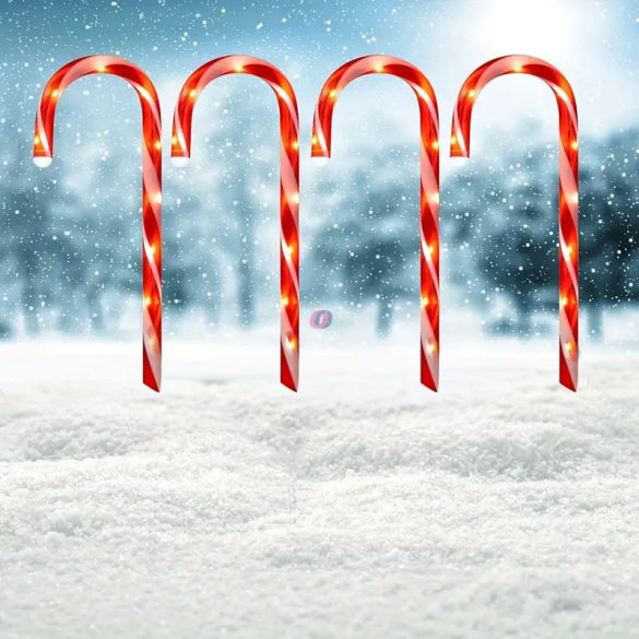 Candy Cane Világító cukorbot dekoráció 45 cm LED-es