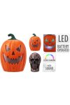 Halloweeni Interaktív figura 30 cm tök/ koponya LED, Hang