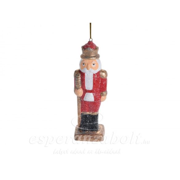 Diótörő figura akasztóval 13cm Piros kalappal