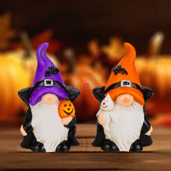 Halloweeni boszi manó 14 cm, 2 f. választható kivitel