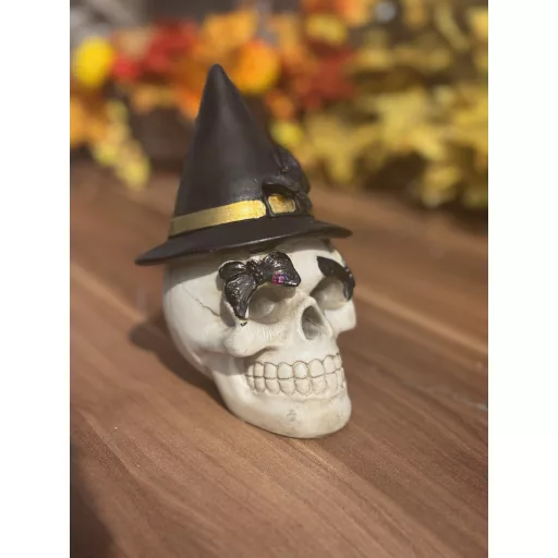 Prémium halloweeni koponya kalapban 14 cm 2 féle választható
