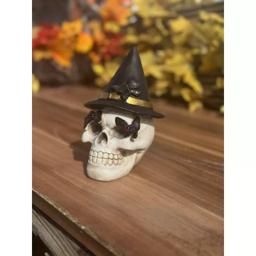 Prémium halloweeni koponya kalapban 14 cm 2 féle választható