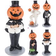 Vicces Halloweeni tökfej figura 17 cm 4 féle választható