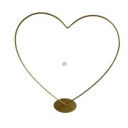 Állvány szív alakú fém 30 cm arany