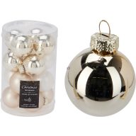 Karácsonyi üveggömb szett – 16 db-os 35 mm pezsgő