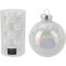 Prémium üveg fehér karácsonyfagömb 6 cm 20 db-os irizáló