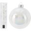 Karácsonyi üveggömb szett – 5 db-os 100mm fehér, irizáló
