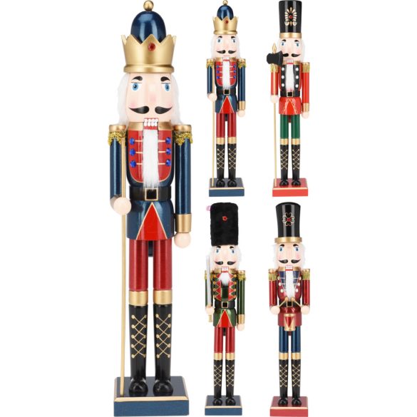 XL Diótörő figura Traditional valódi fa 55 cm 4 féle karácsonyi figura