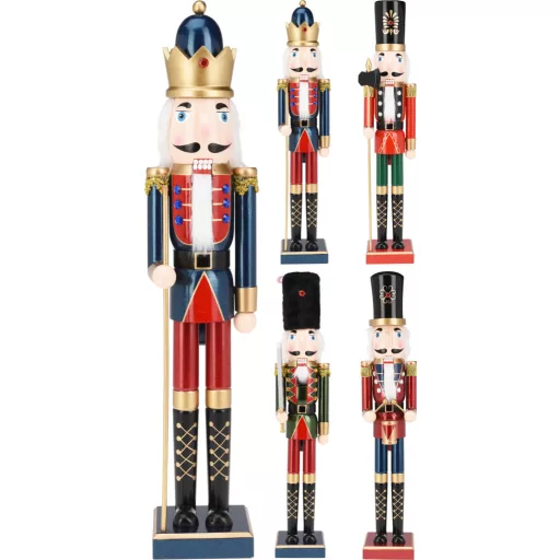 XL Diótörő figura Traditional valódi fa 55 cm 4 féle karácsonyi figura