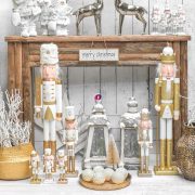   XL Diótörő Luxury fa 106 cm arany vagyfehér 2 féle karácsonyi figura
