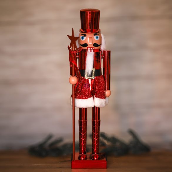 XL Luxury Diótörő figura METAL RED 58 cm