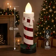   Összecsukható LED gyertya lángfénnyel és zenével – 60 cm, fehér