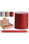 Csillámos Dekor Szalag – 10 mm × 10 m (arany, ezüst, piros)