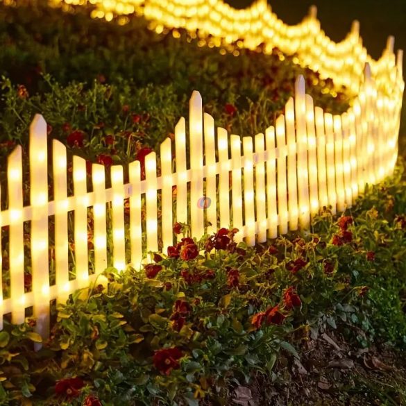 Karácsonyi Világító talpas kerítés fenyőfához, dekorációhoz  3 m 192 led melegfehér