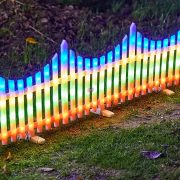   Világító talpas kerítés fenyőfához, dekorációhoz  3 m 192 led