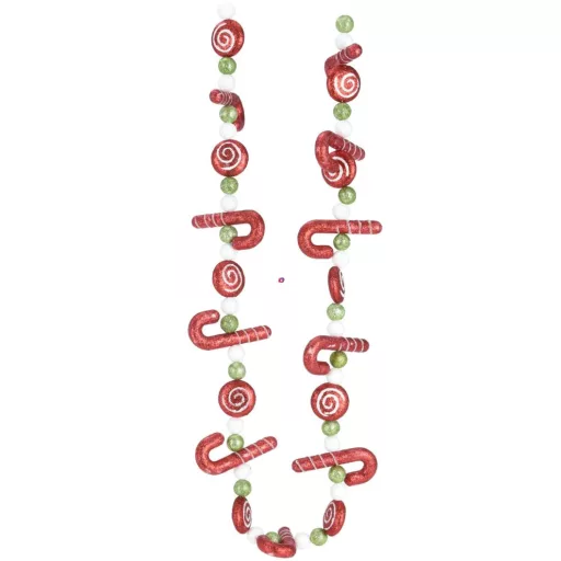Karácsonyi girland Candy cane 1,4 m piros, zöld