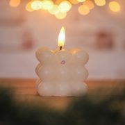 LED-es gyertya Buborék forma 5,8 cm fehér, időzítős
