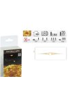 Micro LED fényfűzér ezüstdrót melegfehér beltéri elemes 105cm 20 LED - AX8700010