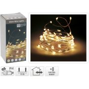   Kültéri micro led fényfüzér 8m IP44 80 led melegfehér 8 program, timer