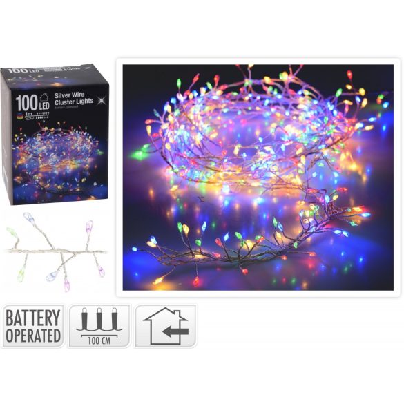 100 micro led cluster 1 m színes karácsonyi fényfüzér