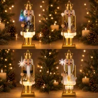   LED-es Luxury Diótörő figura zenélő, arany 40 cm, 4 féle