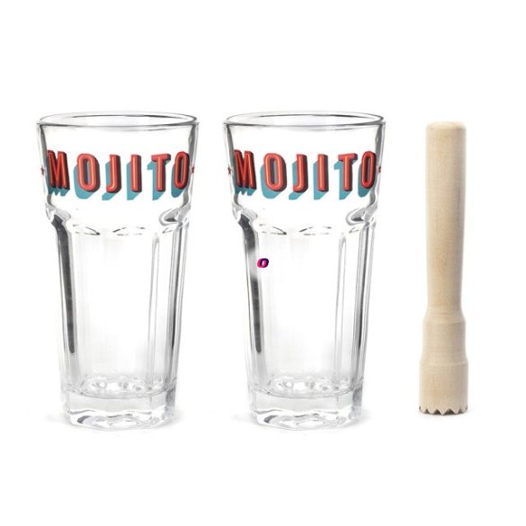 Mojito pohárszett muddlerrel,355ml
