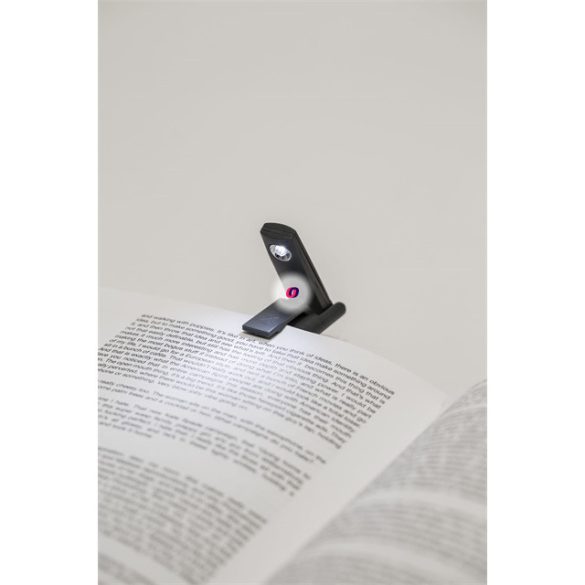 Csiptetős olvasólámpa, LED-es, összecsukható, mini, fekete