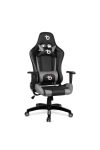 Gamer szék - derékpárnával, fejpárnával - szürke