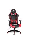 Gamer szék - derékpárnával, fejpárnával - piros