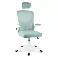   Irodai forgószék - karfával - fehér/kék - 58 x 48 / 50 x 50 cm
