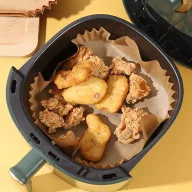   Air fryer sütőpapír - olaj nélküli sütőhöz - négyzet - 20 cm - 50 db / csomag