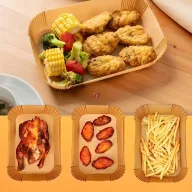   Air fryer sütőpapír - olaj nélküli sütőhöz - téglalap - 14 x 22 cm - 50 db / csomag
