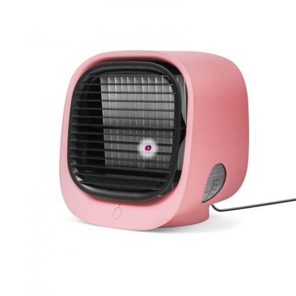 Hordozható mini léghűtő ventilátor - USB - rózsaszín
