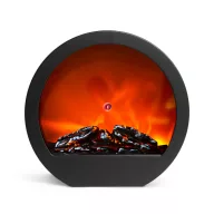   Kandalló alakú lámpás ovális, lobogó láng effekt LED 35 x 12 x 38 cm Adapter+ elemes